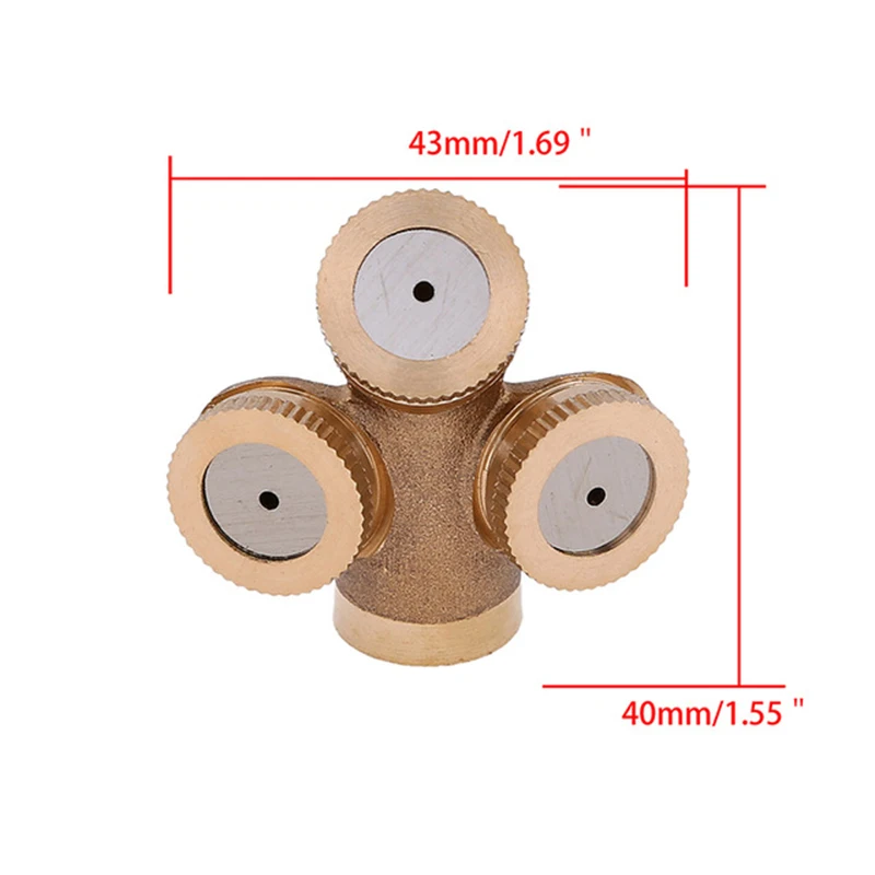 Gold Adjustable Brass Spray Misting Nozzle Garden Sprinklers Irrigation Irrigation Large Area Spray Hazy Mist