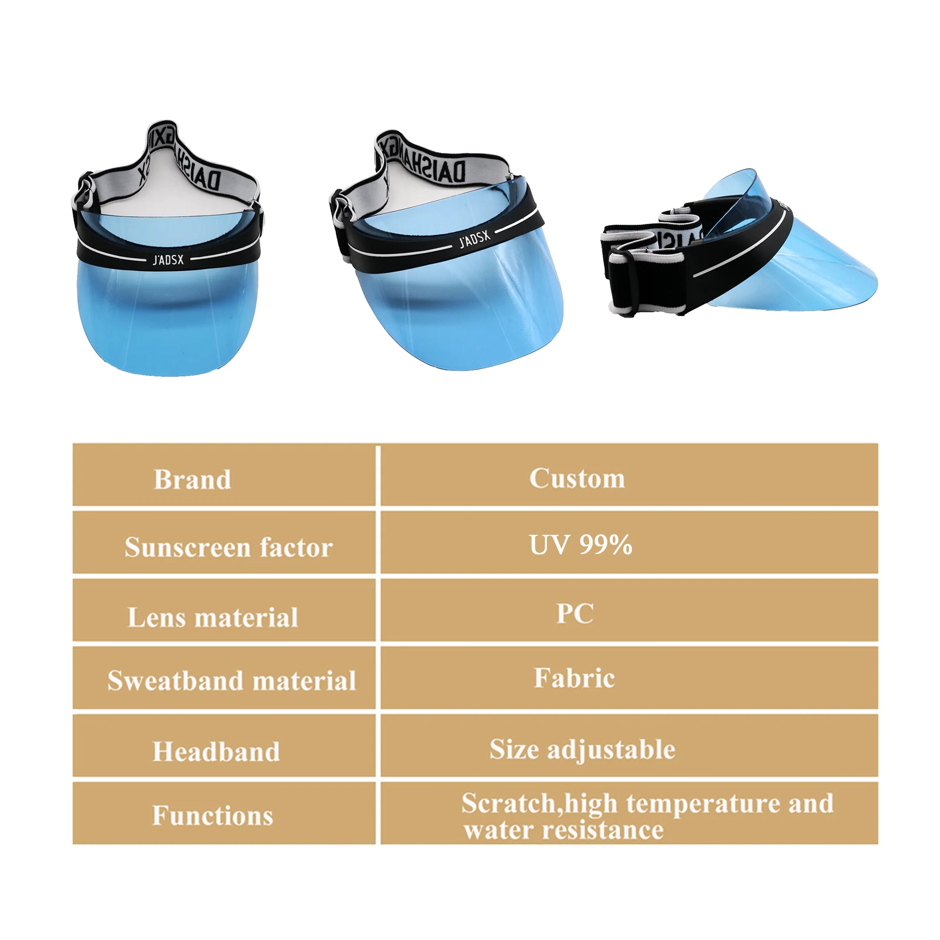 OutdoorTravel Woman Men Sunshade Hat Randomly Sent With And Without Logo Bule Color Transparent PVC Sport Hat