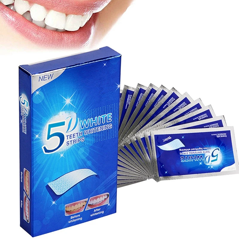 

5D Gel Teeth Whitening Strips Tandheelkundige Kit Mondhygiëne Care Strip Voor Valse Tanden Veneers Tandarts Seks Witter gel