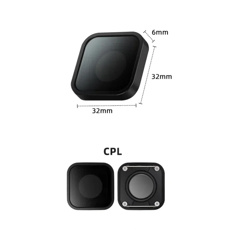 Filtre CPL pour GoPro Hero 13 12 11 10 9 installé sur une GoPro, prêt à capturer des images sans reflets.