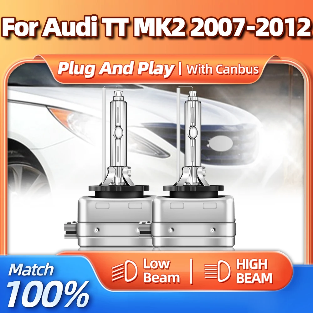 

Xenon Light Bulbs 12V 6000K White Turbo Auto Lamp 35W 20000LM Car Headlight For Audi TT MK2 2007 2008 2009 2010 2011 2012