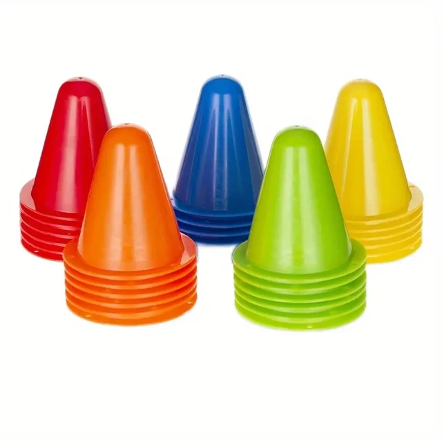 10 PCS Multiple Colors Plastic Cones Soccer Training Cones Roller Skating Training Football Training Equipment 3