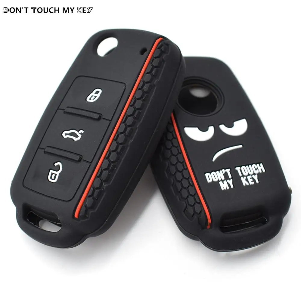 Silicone Remote Key Fob Case Cover For SEAT Leon Toledo Altea Ibiza For VW Golf Polo Bora Beetle Tiguan SKODA Fabia Superb key case cover key case remote control case cover
