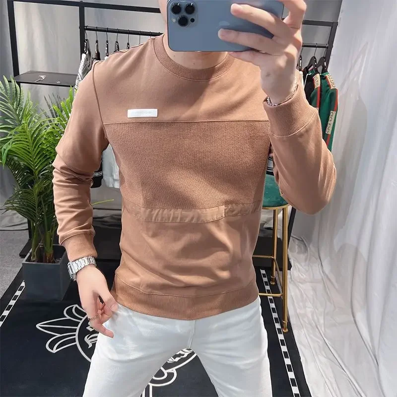 thumbnail image 1 of Camiseta de manga larga ajustada y ajustada para hombre, tendencia de moda 2024, talla S, informal, normal, social, divertida, sudadera, 1 of 4