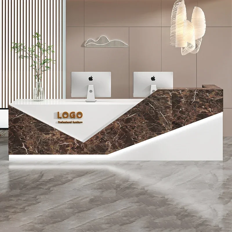 Front Reception Desk Counter Clothes Cosmetics Hairdresser Room Office Corner Storage Beauty Salon Recepcion Mostrador Cash Help reception desk storage