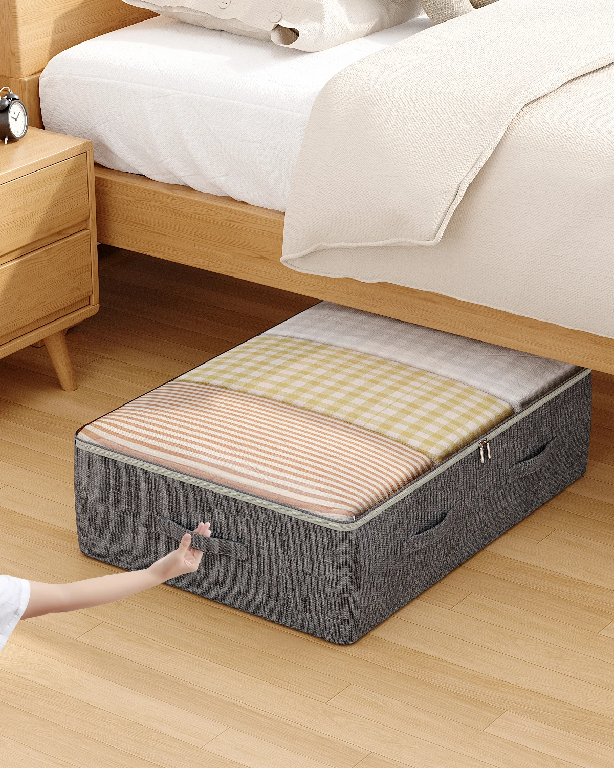 Collapsible bed bottom storage bag Clothing organizer Clothing closet sofa organizer bag Family storage bag top transparent 4