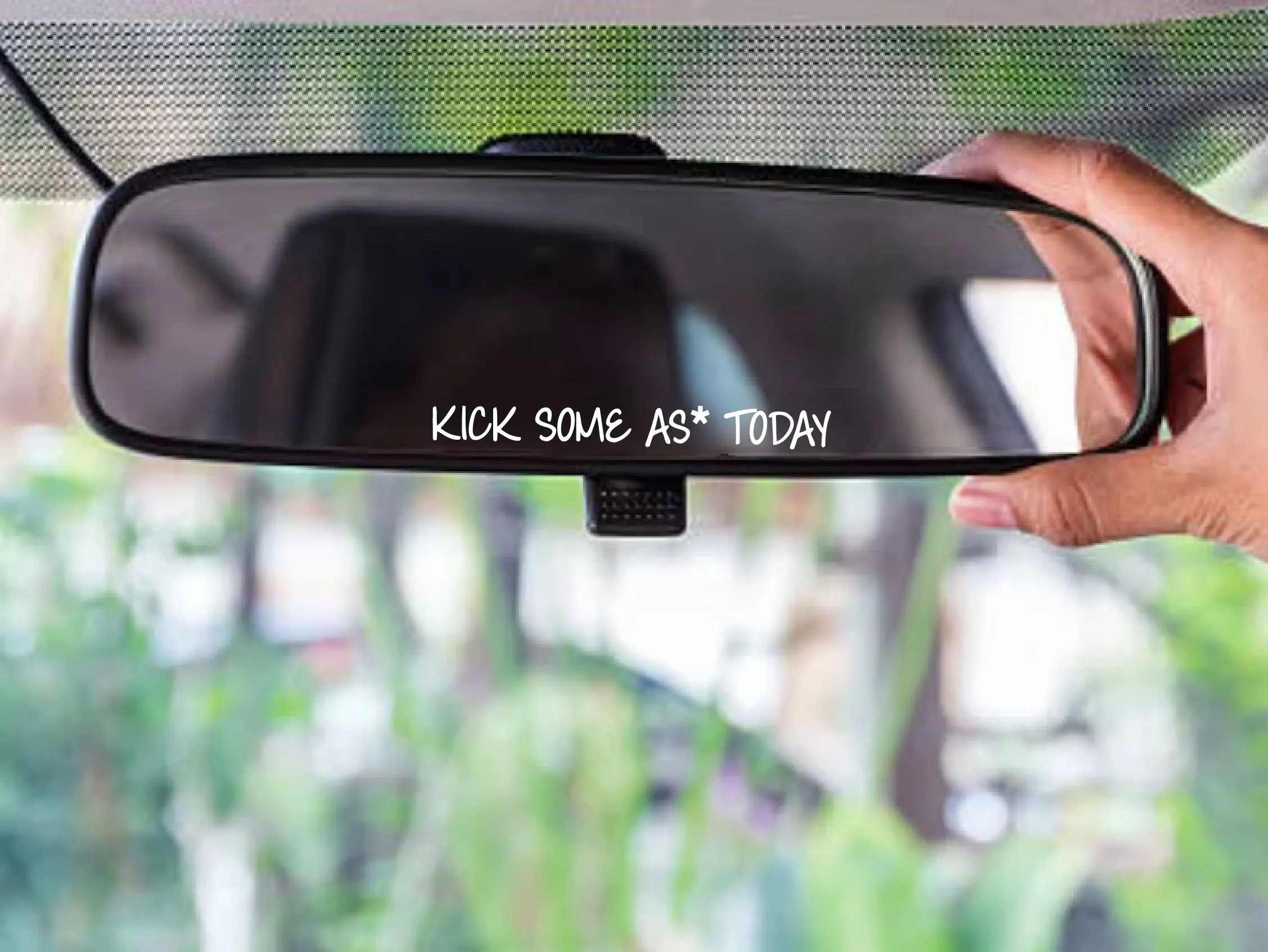 Kick Some As* Today Vinyl Decal 1pc Car Rear View Mirror Decal Car Decor Accessories Laptop Stickers