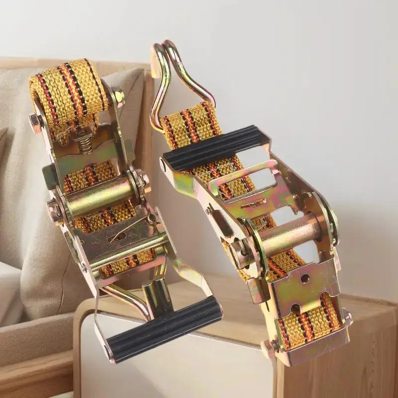 헤비듀티 트럭 래칫 스트랩 2/3/4/6m (이중 후크 포함, 안전한 화물 운송용)