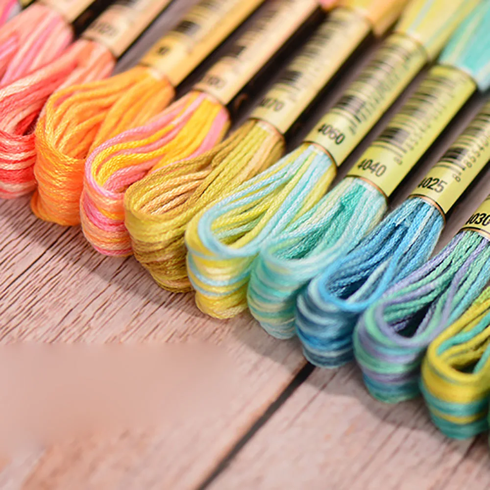 Cross Stitch Floss 18 Colors Embroidery Thread Cotton Sewing Skeins Craft Cross Stitch Floss Kit 8 Meters 6 Strands Sewing Handmade Tool