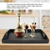 Wooden Pallet Serving Tray Large Black Wood Rectangle Food Tray Breakfast with Handles Kitchen Storage Tea Tray 3