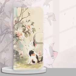 Elegant Leather Magnetic Wallet Case - Lovely Cat Design for Reno4 SE (01)