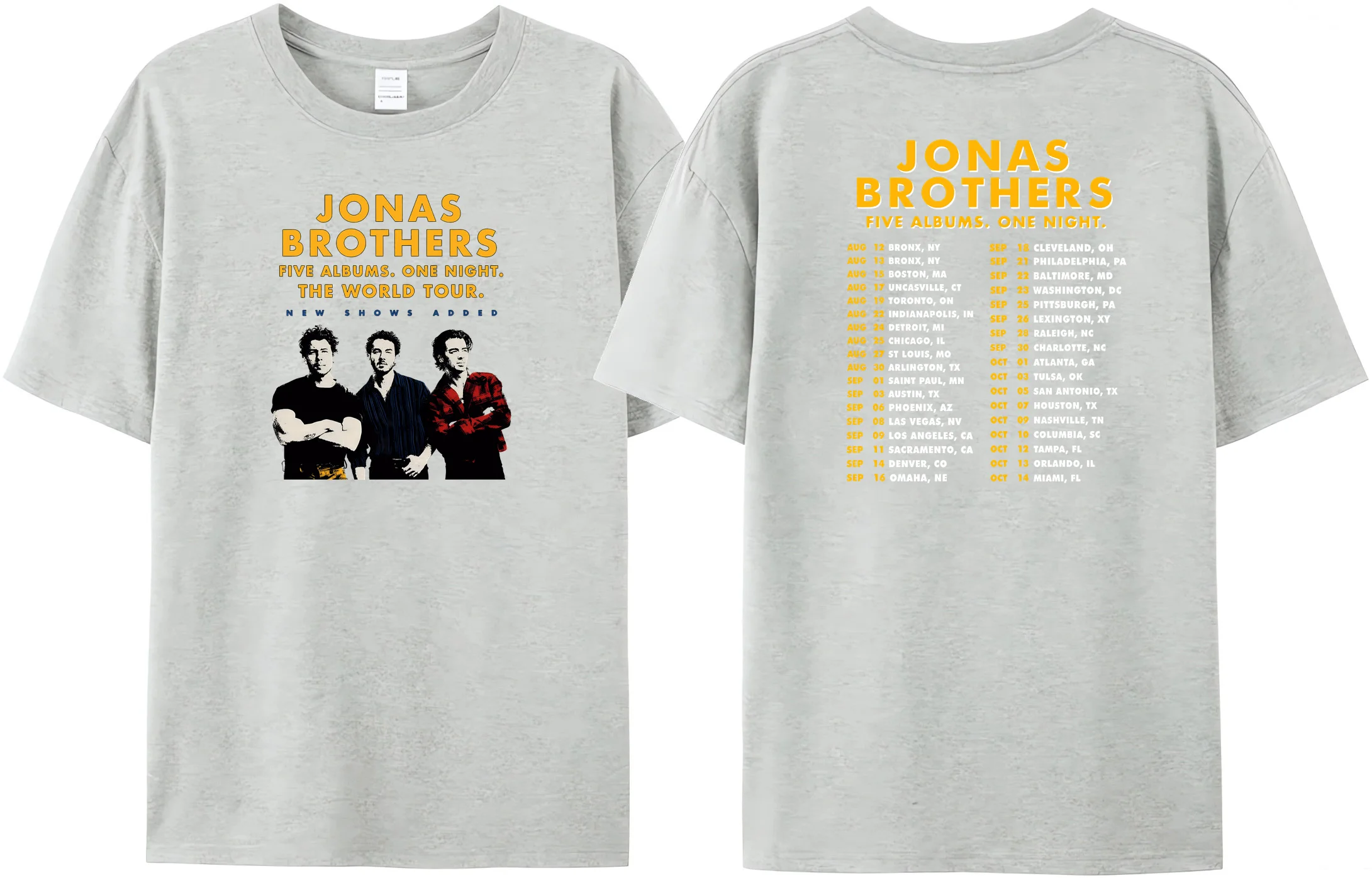 Nuova Maglietta Nera Estiva Di Qualità Stupefacente Di Qualità Eccezionale Tour Del Nord America Fan Tees Popolari Brothers Rock 5 Album Double Sided 