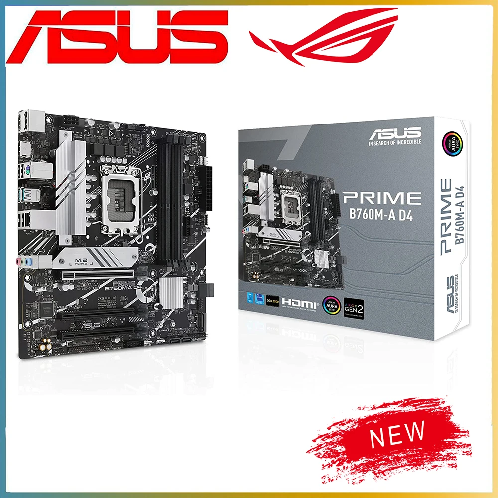 Nuovo B760 Per Asus Prime B760M-A D4 Lga 1700 Ddr4 Scheda Madre B760 Supporta Cpu I5 13400F I3 12100F 12400F