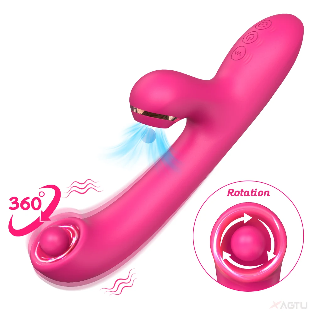 2IN1 Rotierender Saugdildo Vibrator für Frauen Klitoris Sauger Nippelstimulator Vaginalmassagegerät Weibliches Sexspielzeug für Erwachsene 18+ 1