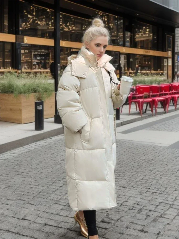 

Women's Jackets 2023 New in Fashionable Long Hooded Zipper Coats Elegant Korean Version Commuting Warm Parkas Women's Clothing