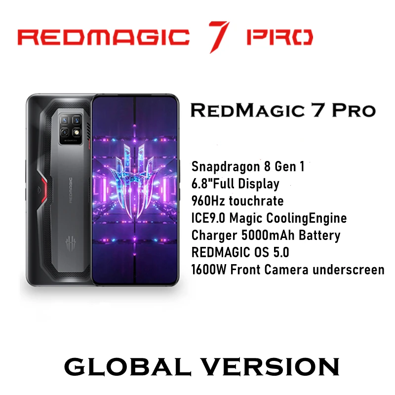 Nubia Red Magic 7 Limited Gaming Phone 6.8'' 165Hz AMOLED 16GB 512GB  Snapdragon 8 Gen 1