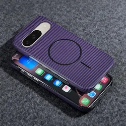 Enhanced Carbon Fiber Kevlar Texture Phone Case with Magnetic Wireless Charging Compatibility - Google Pixel 10 (F6)