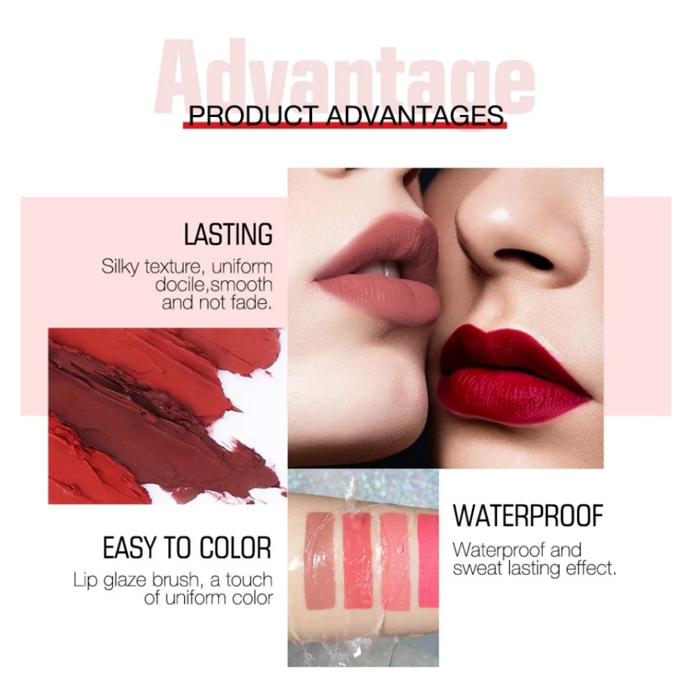 Wholesale O.TWO.O 2 IN 1 Matte Lipstick&Liquid Lipstick 12 Colors Makeup Lip Glaze Waterproof Batom Lip Gloss Tint Cosmetics