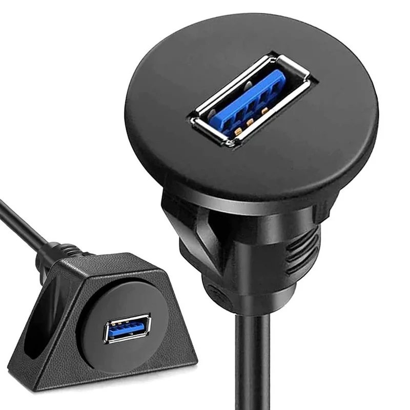 Cabo Impermeável do Painel com Tampa e Suporte Blindado para Carro Macho para Fêmea Painel de Montagem Nivelada Usb 3.0 Usb 2.0