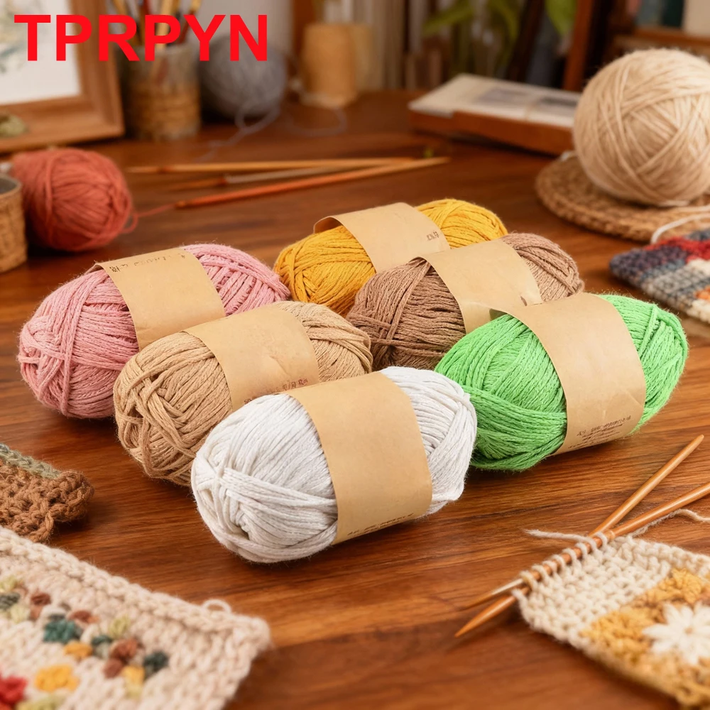 코튼 할로우 크로셰 원사, 폴리에스터 뜨게 스레드, 라운드 크로셰 라인, 두꺼운 DIY 가방 매트 슬리퍼, 아미구루미, 1PC, 100g, 2mm