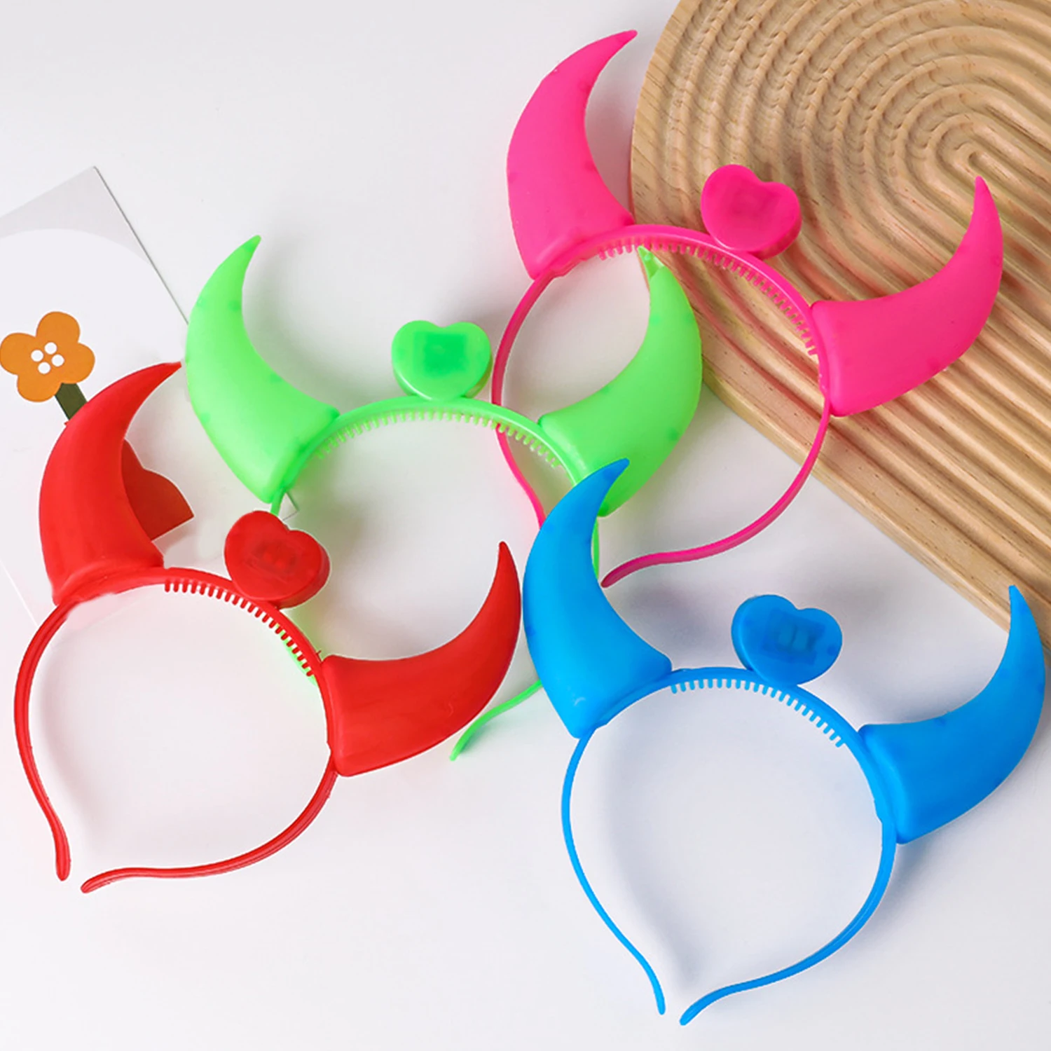 

1 PC LED Devil Horn Light Up Headband Flashing Horn Party Decorate Party Glitter Headwear Horn
