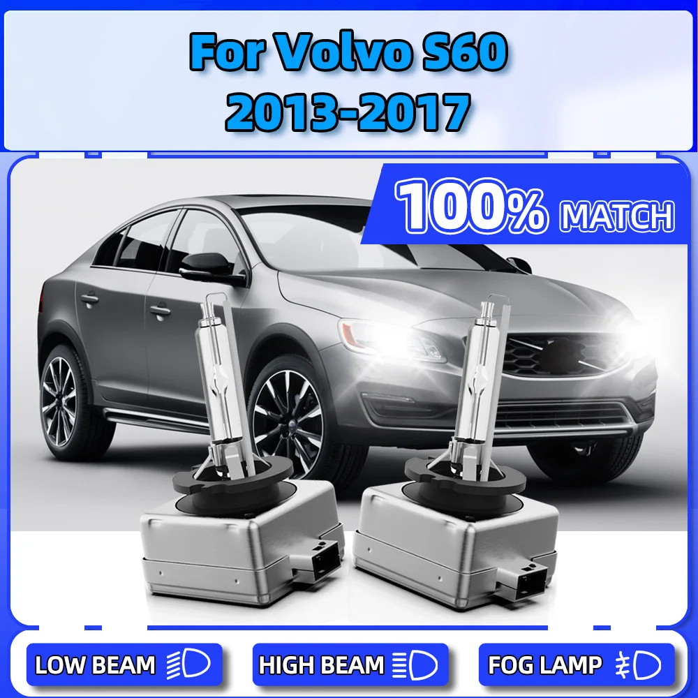 

2PCS Xenon Headlight 35W 20000LM Super Bright Auto Front Lights 12V Xenon HID Lamps For Volvo S60 2013 2014 2015 2016 2017