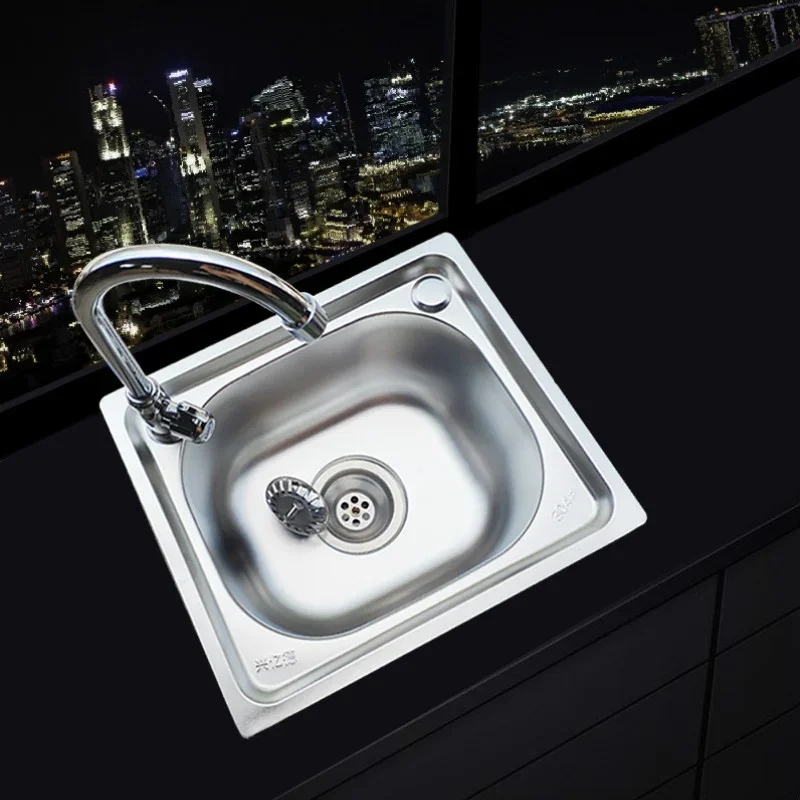 Kitchen sink Handmade stainless steel single bowl sink above counter or wall mounted vegetable Wash basin set mx4221950 4