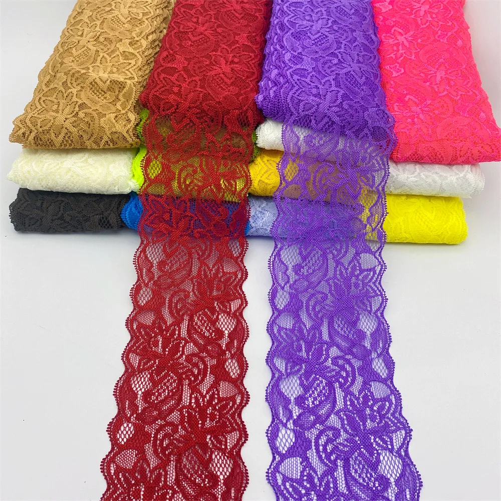 

9.5Yards Beautiful Lace Stretch Floral Lingerie Headband Elastic DIY lace wide:8.5cm 22colors
