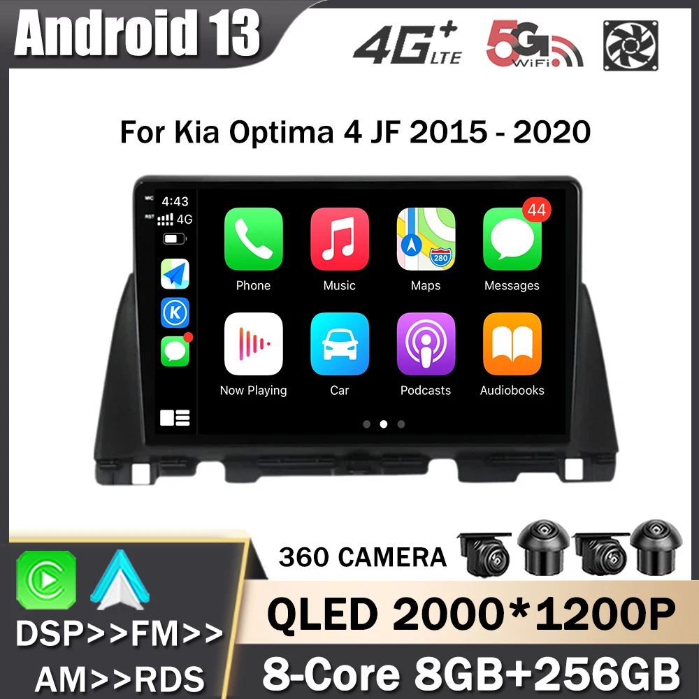

for Kia Optima 4 JF 2015 - 2020 9" Android 13 Car Radio Navigation Stereo GPS Multimedia Video Player No 2Din 2 Din DVD