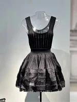 High-end New Short Dress Women's Summer French Style Exquisite Design Sense Niche Sleeveless Vest Stitching Dress 2024 - Image 2