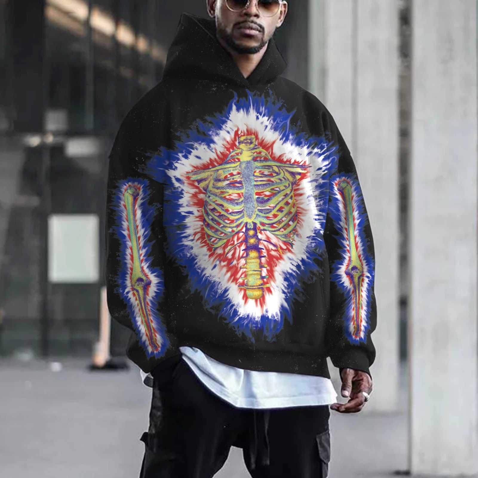 Skull Skeleton Hoodies All Over Printed Crewneck Pocket Fashion Hip Hop Hoody Sports Casual Streetwear Men Women Clothing