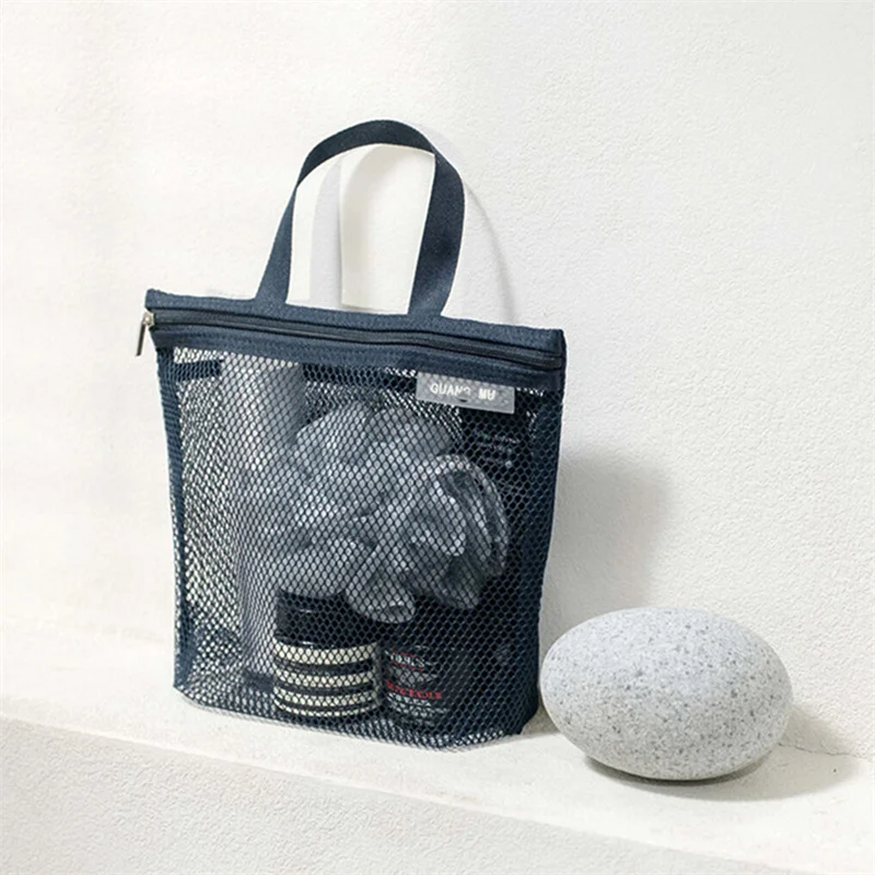 Mesh Makeup Toiletry Storage Bags Handbags Portable Travel Washing Body Shower Tools Organizer Hanging Cosmetic Organizer Pouch 4