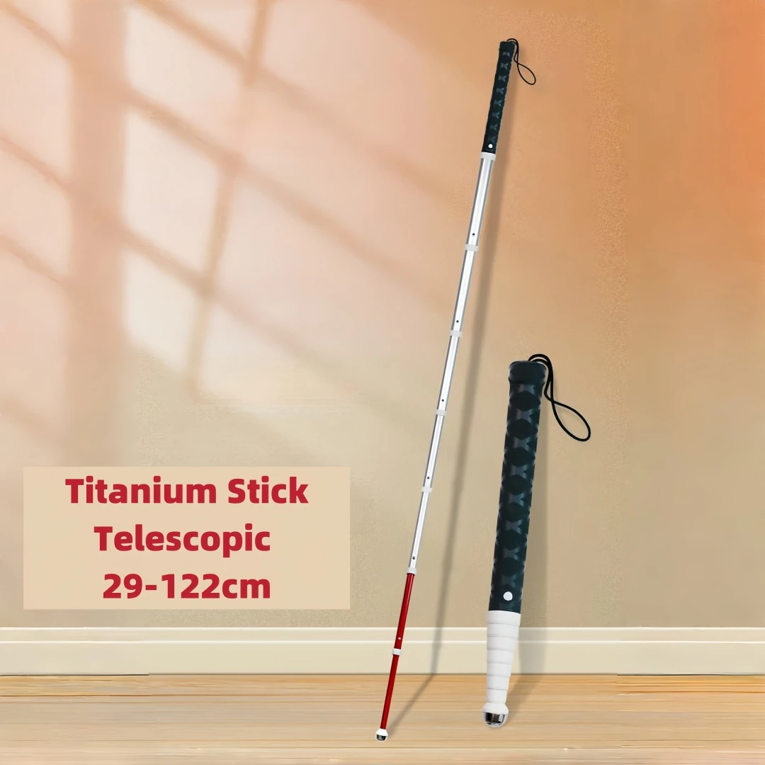 

Titanium Retractile Crutch 29-122cm Expandable Trekking Pole for Old Man Multifunctional Walking Stick Cane for Elderly Grandpa