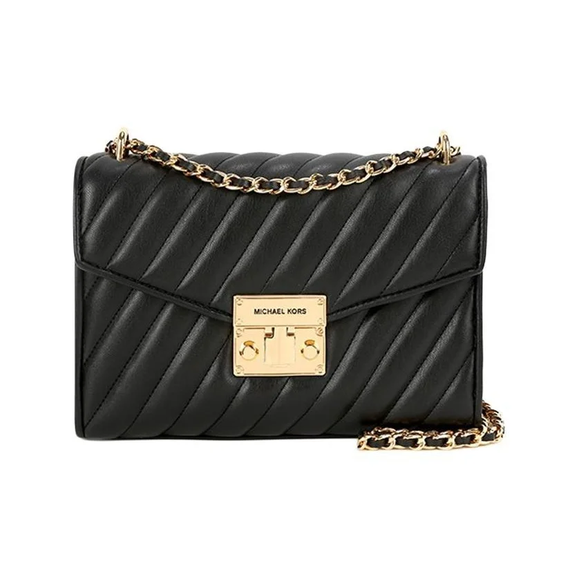 MICHAEL KORS Borsa a tracolla in pelle rosa Borsa a tracolla di medie dimensioni da donna nera 35T0GX0L2U-BLACK