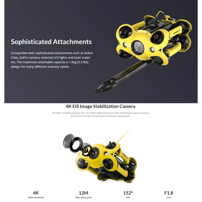 The Gladius M2 professional underwater drone has 8 vector thruster layouts and supports 4K + EIS underwater cameras 11 Sa3e3f23a330d4c3fa202e36ecc90c46em The Gladius M2 professional underwater drone has 8 vector thruster layouts and supports 4K + EIS underwater cameras