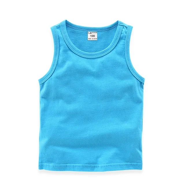 2022 Candy Color Girls Sleeveless Vest Sports Undershirts Kids Singlet Cotton Underwear Summer Children Boy Tops Beach Clothing K