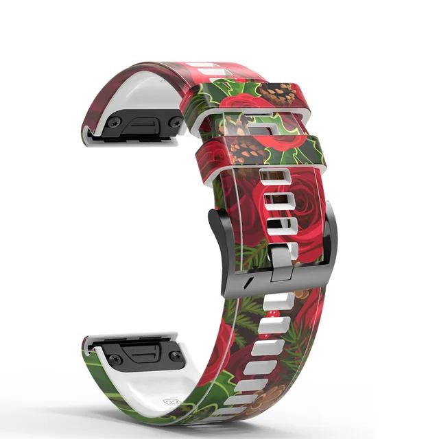 Smart Silicone Printed Wristband Bracelet, QuickFit Design, 22mm/26mm Watchband