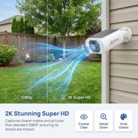 ANRAN 2K caméra solaire sans fil Surveillance extérieure batterie intégrée caméra Wifi détection humanoïde Flash alarme Vision nocturne 2