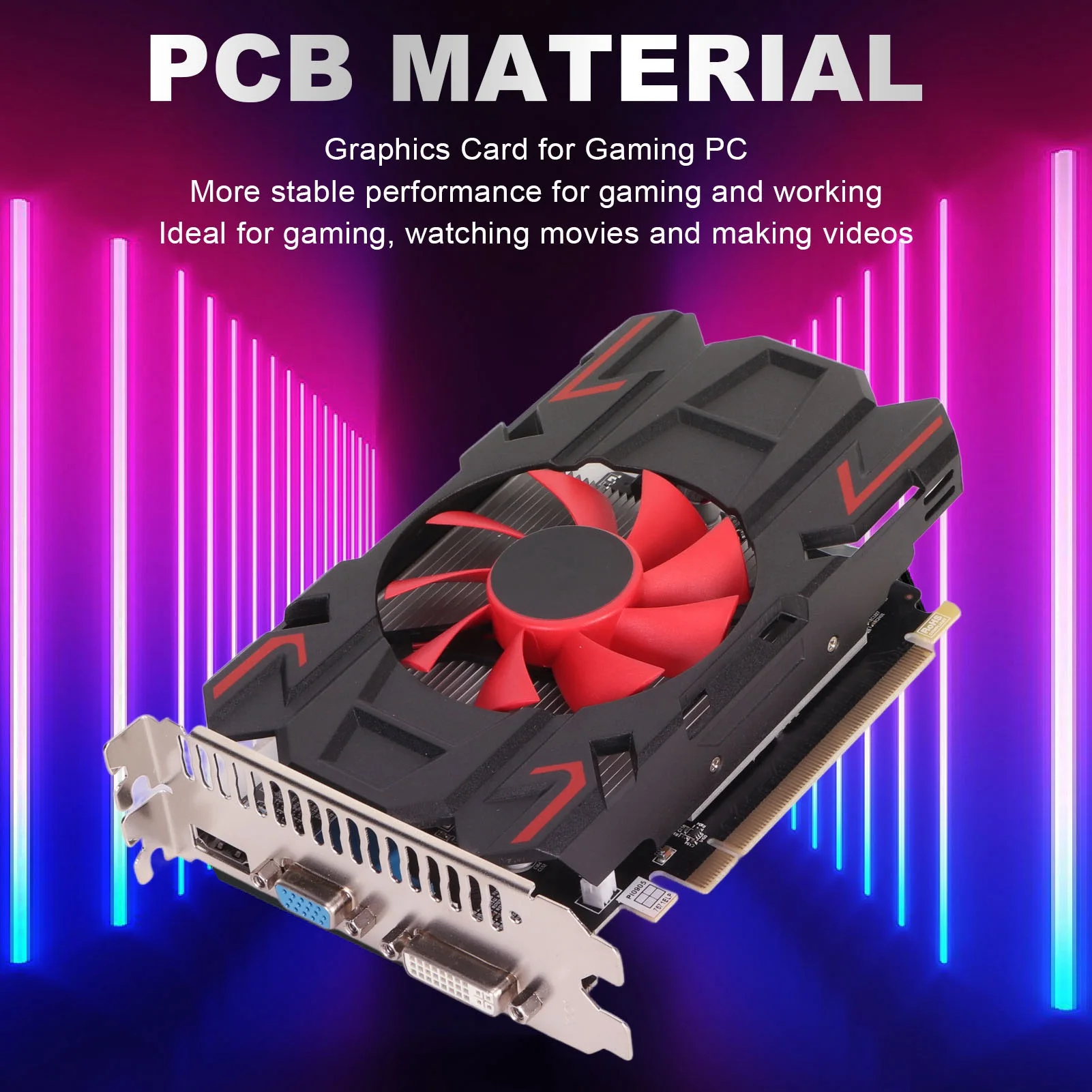 Gaming Graphics Card Quiet Working Easy To Install HD7670 4GB DDR5