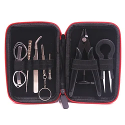 Novo kit de ferramentas eletrônico 9 em 1 cigarro diy vape saco bobinamento bobina jig pinças alicate kits de ferramentas de reparo para cig acessórios