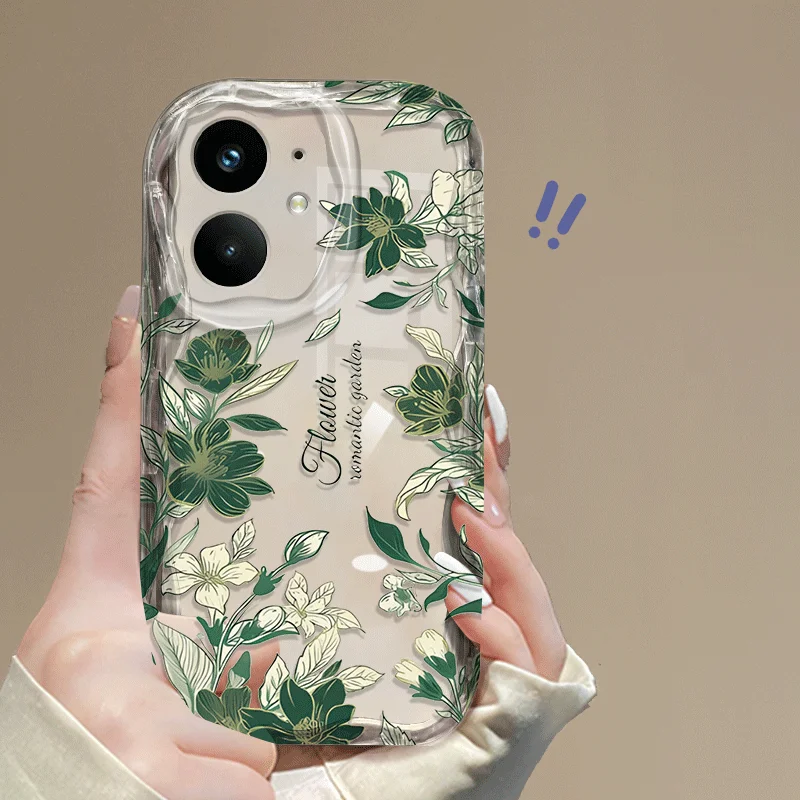 Shockproof Flower Pattern Transparent TPU Phone Case