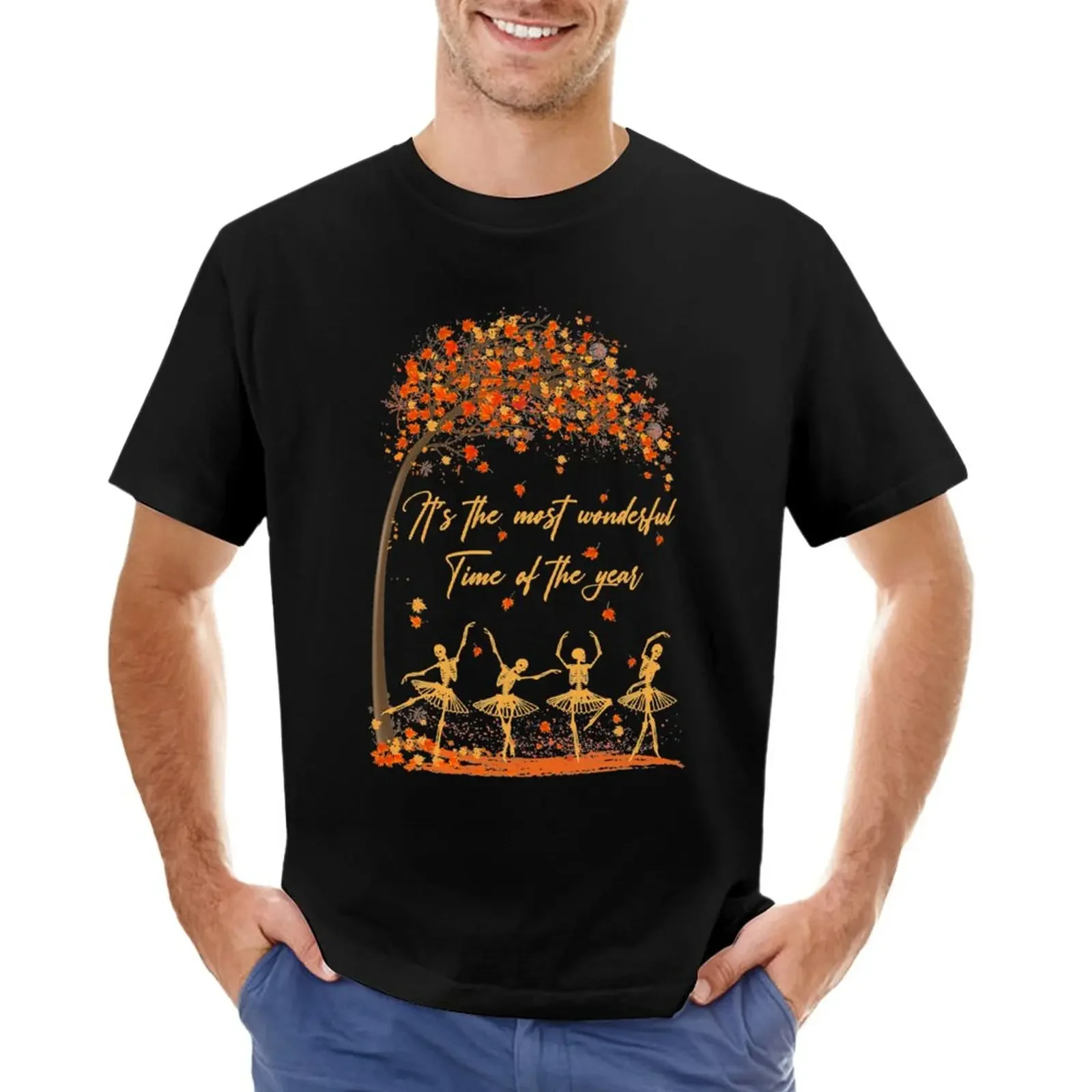 Scheletro Halloween È Il Più Meraviglioso Tempo Dell'Anno T-Shirt Per Un Ragazzo Anime Vestiti Sudore T-Shirt Da Uomo
