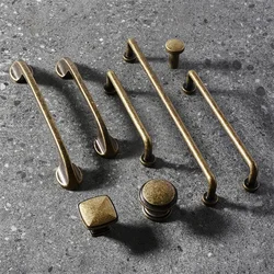 Antique Drawer Cabinet Handles Retro Zinc Alloy Bronze Kitchen Pull Drawer Dresser Closet Hardwares Cupboard Knobs Furniture