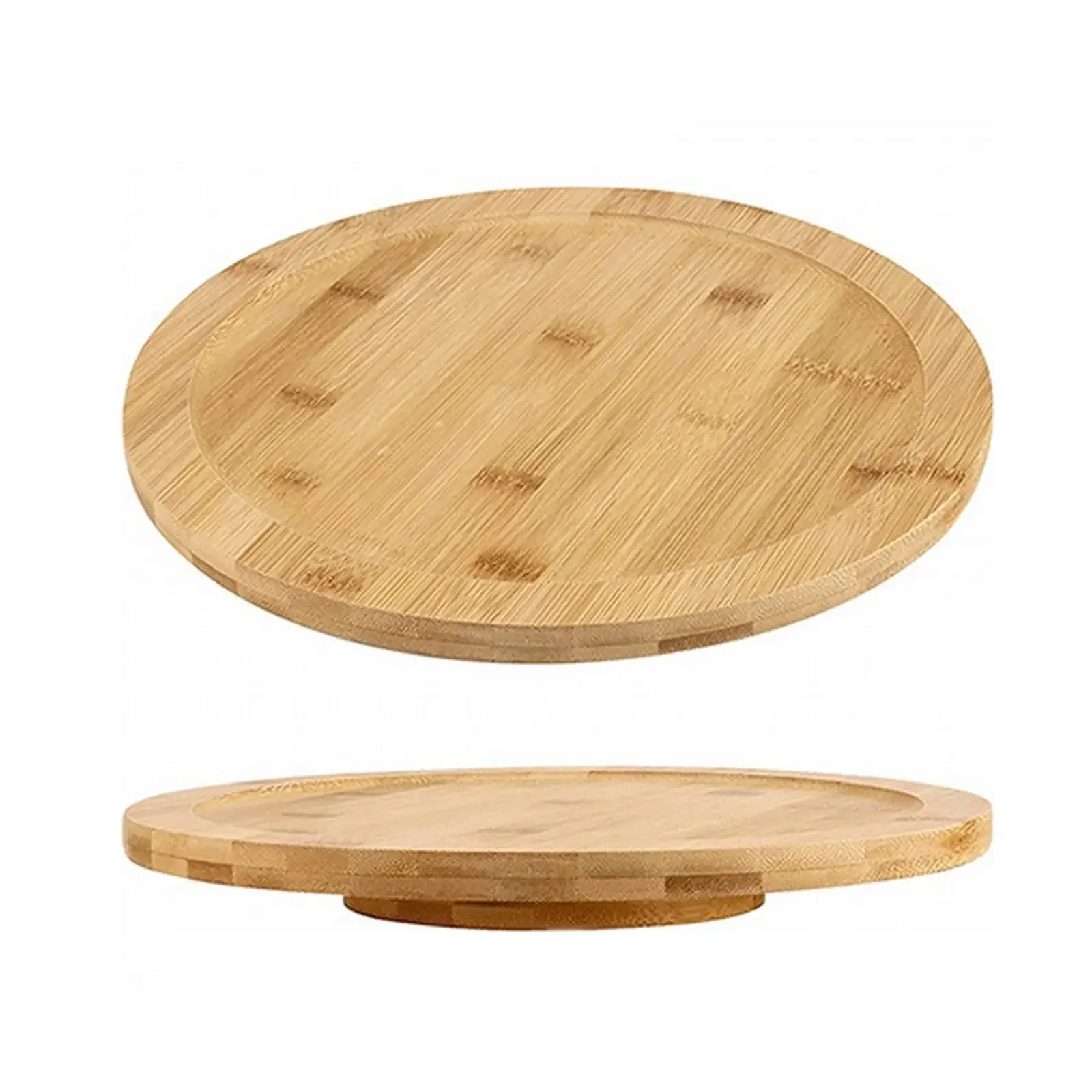 Rotating Wooden Tray Rotating Board Swivel Plate Pizza Serving Board Serving Plate for Home Pantry Dining Table Cabinet Kitchen