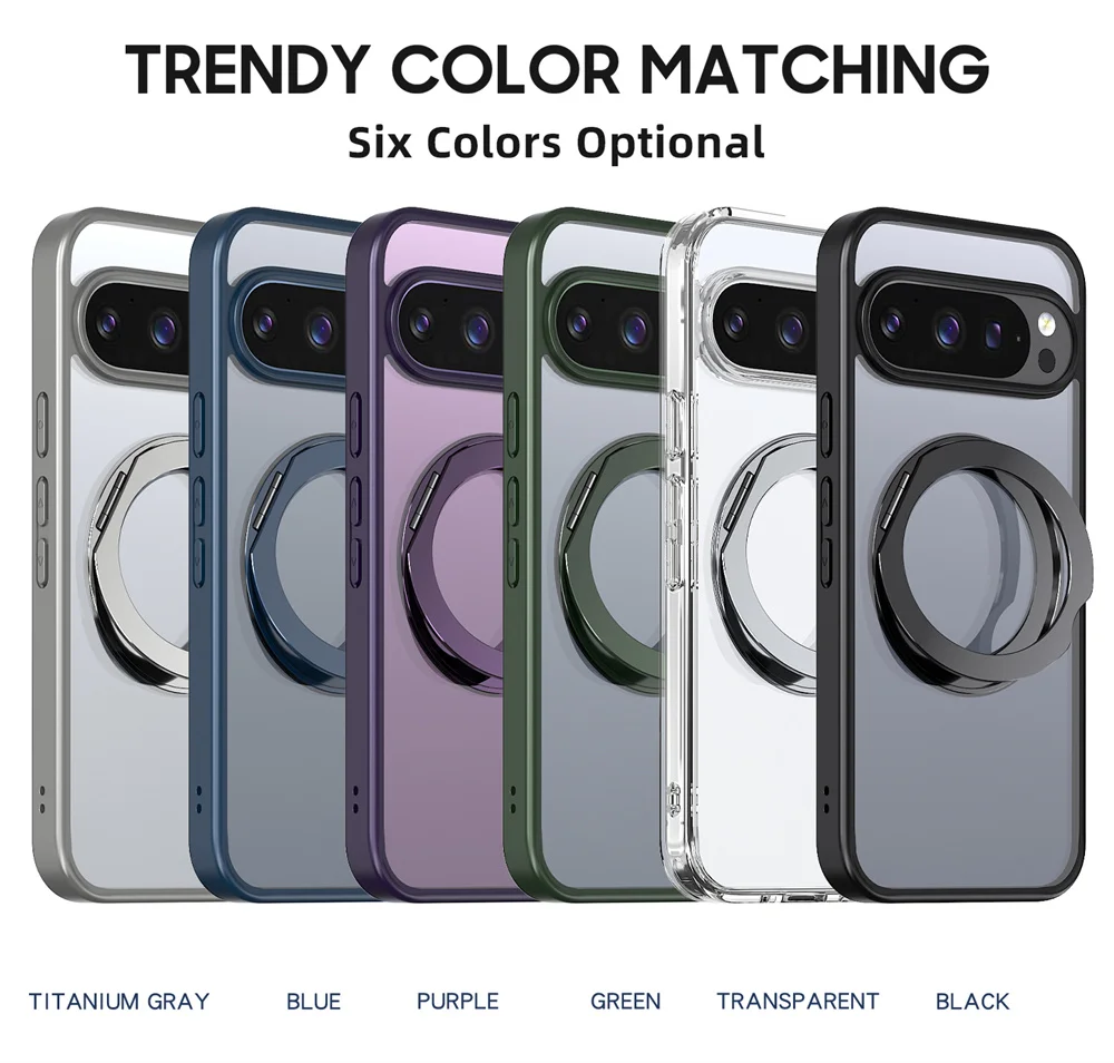 Matte Frosted Shockproof Aluminum Alloy Magnetic Rotating Stand Phone Case
