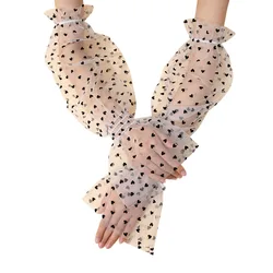 Sunshield Breathable Mesh Arm Warmers - Cooling UV Protection Lace Sleeves (6)