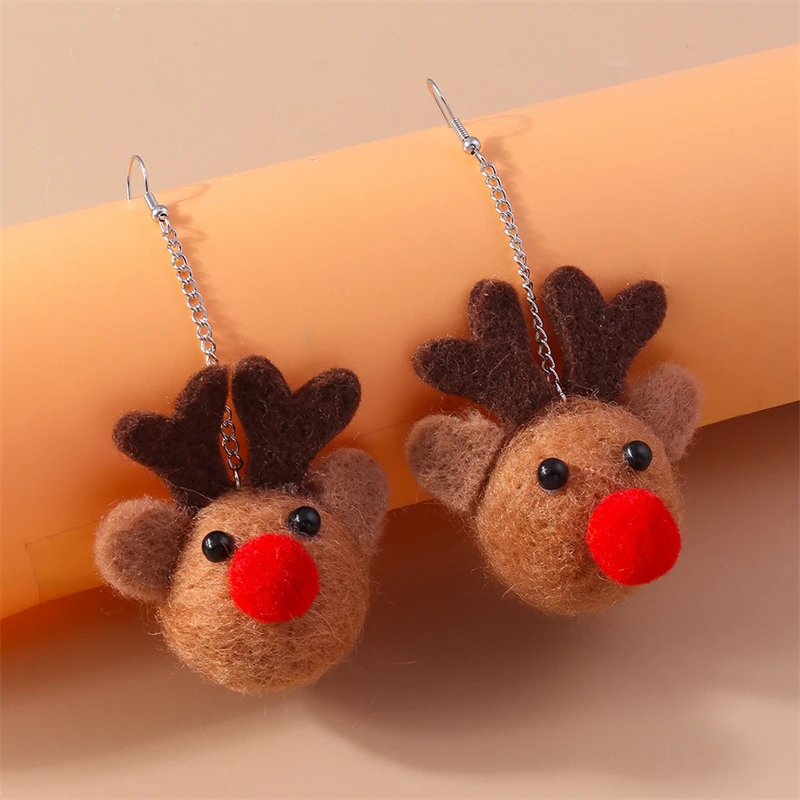 Mode Weihnachten Deer Tropfen Ohrringe Niedlichen Tier Baumeln Haken Ohrringe Frauen Mädchen Neue Jahr Party Urlaub Schmuck Dekoration