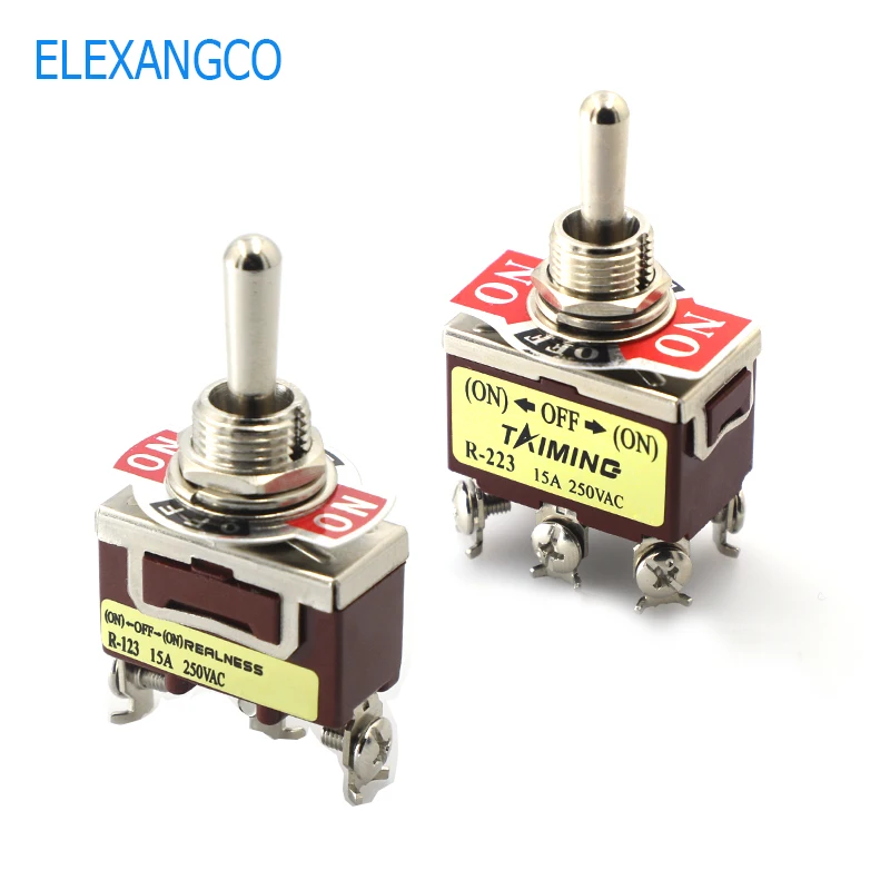 Button Switch ZH-123 Rocker Arm Shaking Head Rocker Handle ZH-R-223 Lever Power Switch 6-pin / 3-pin 3-Gear Double Reset