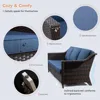 Patio Sofa, All Weather Outdoor Rattan Wicker 3-Seat Sofa High Back Couch with Premium Cushions for Garden Backyard Porch 5