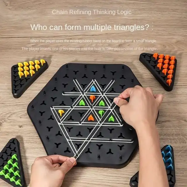 Chaîne Triangle Chess Splendor Duel Jeu de société Jeu de stratégie pour enfants et adultes Jeu familial amusant Jeu de table de piste d'échecs logique 4